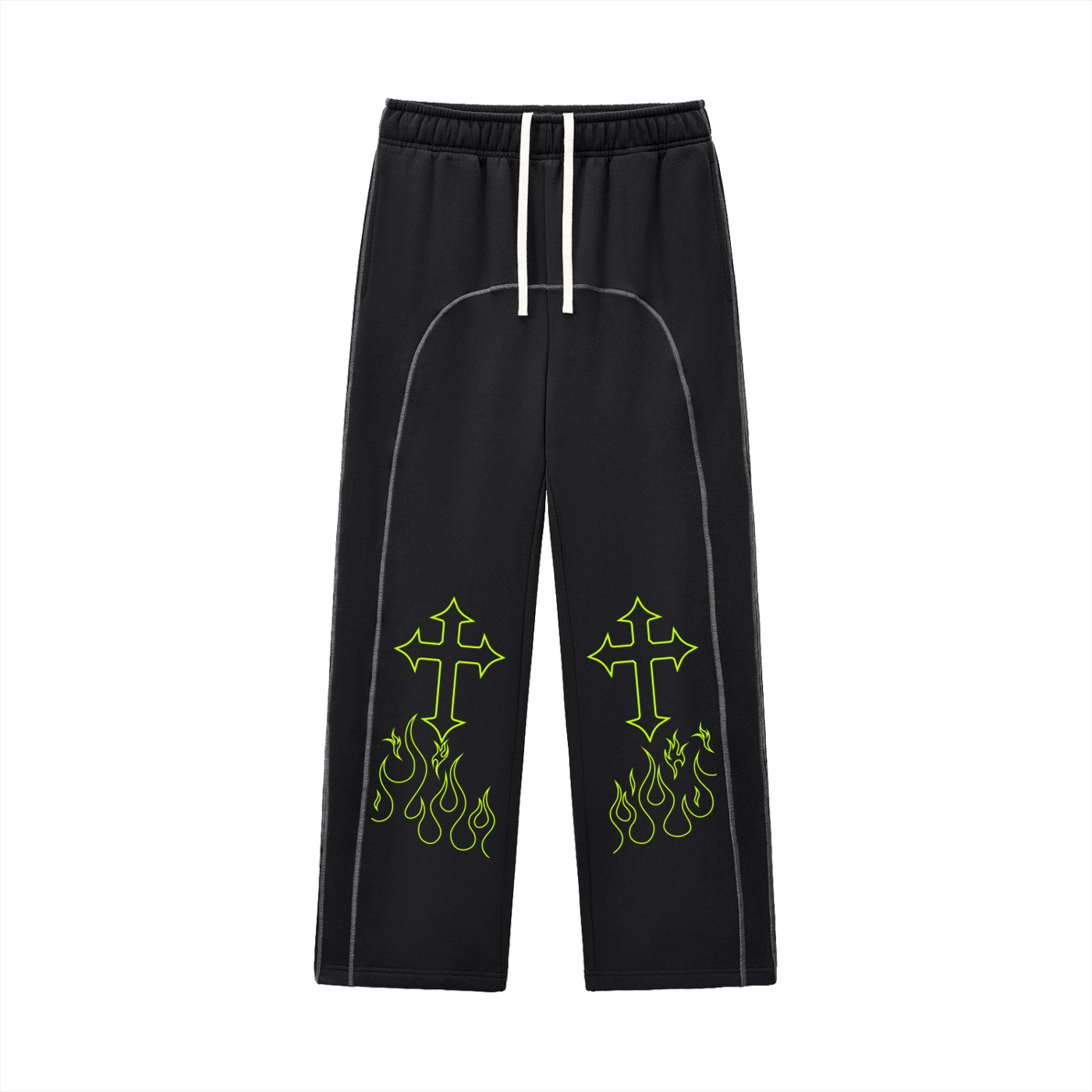 Contrast-Stitched Fleece Sweatpants