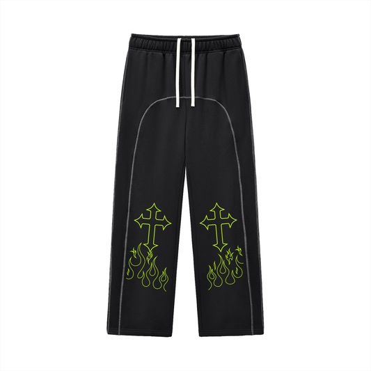 Contrast-Stitched Fleece Sweatpants