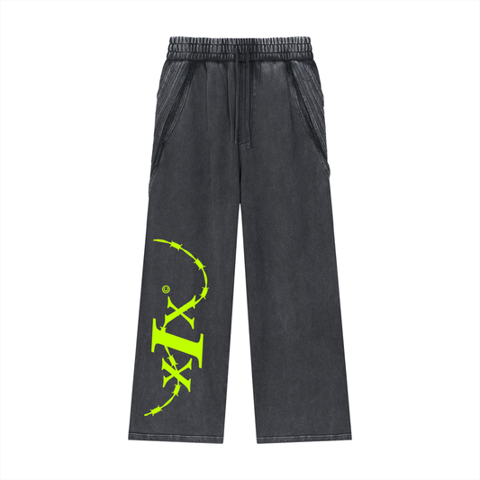 Snow Washed Tape Raw Edge Sweatpants
